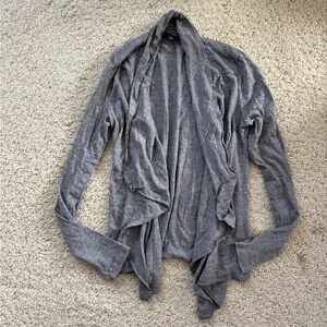 New Banana republic wool cardigan sweater waterfall cascade ruffle grey small